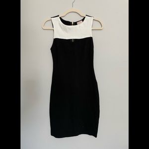 Love…Ady Black & White Bodycon High Neck Dress (Small)